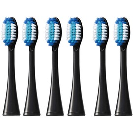 Panasonic EW0801-K Doltz Extra Fine Bristle Brush, Large, Set of 2 x 3 (Total of 6 Pieces), Black