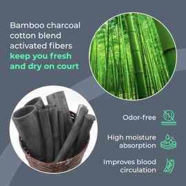 ADV Bamboo Charcoal Cotton Blend Tennis Wristbands - Ultra Absorbent, Doublewide & Slim Sweat Bands for Wrists - 4 Pack or 2 Pack (4-Pack Gray)