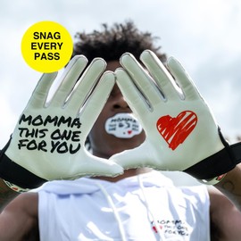 SLEEFS Football Receiver Gloves [1 Pair - Small/S] - No Slip, Crazy Sticky Silicone Grip - Youth and Adult Sizes - Momma This One for You