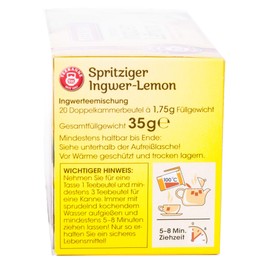 Teekanne Ingwer Lemon, 4er Pack (4 x 20 Teebeutel), 4 x 35 g