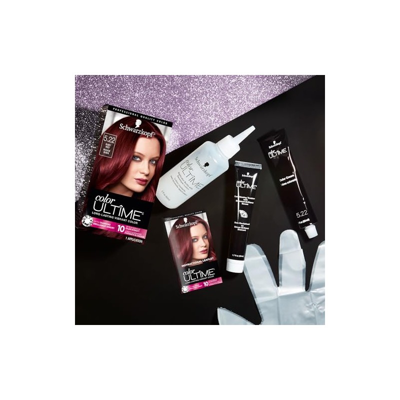 Schwarzkopf Color Ultime Hair Color Cream, 5.22 Ruby Red (Packaging