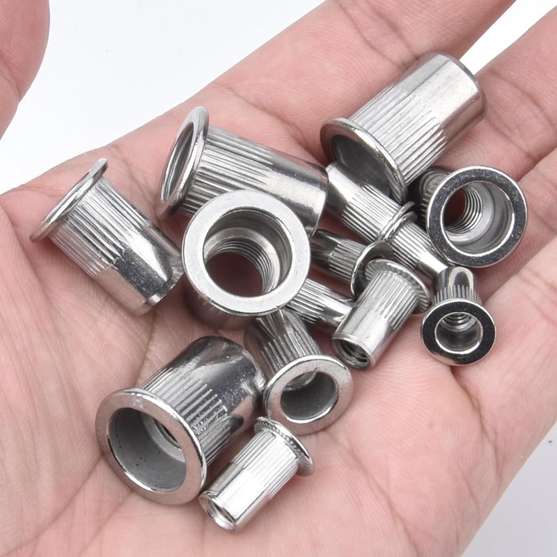 AKKTOL 200-PCS Rivet Nut Kit, Stainless Steel Rivnuts Kit, SAE