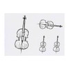 4 x 'Cello' Temporary Tattoos - Water Resistant, Skin-Safe, Non-Toxic