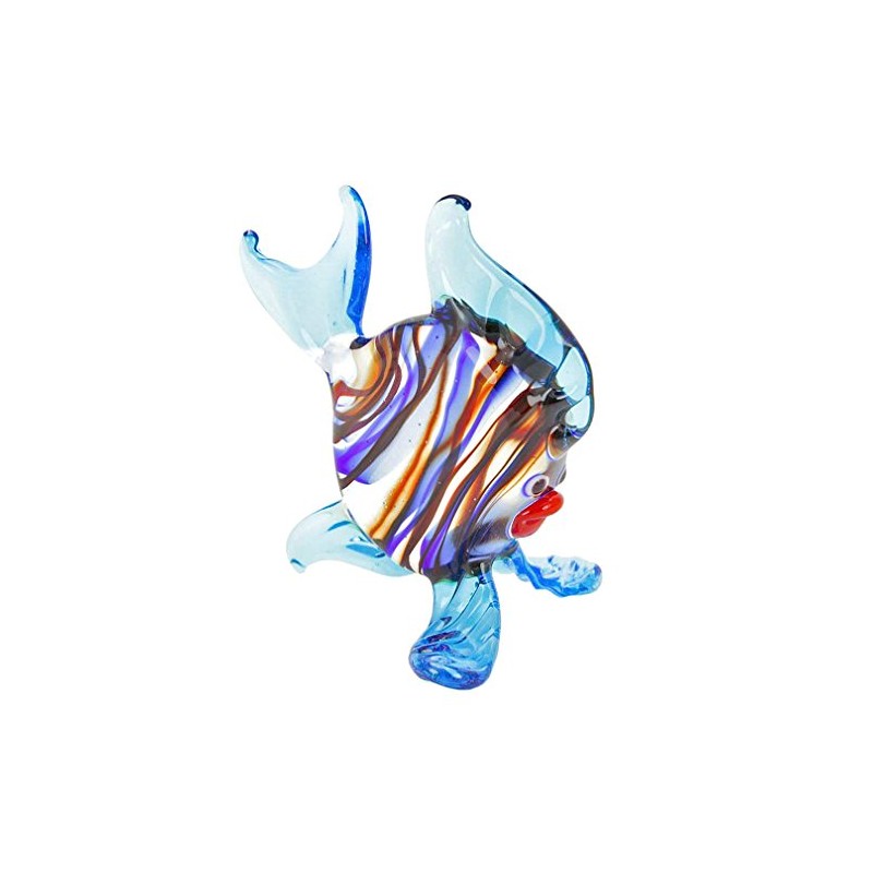GlassOfVenice Murano Glass Striped Round Fish