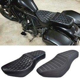 Midimttop Motorcycle Thicken One-Piece Rear Rider Passenger Seat Pillion Cushion Detachable fit for Hon-da Rebel CMX 1100 CMX1100 CMX-1100 2021 2022 2023 (Diamond Style)