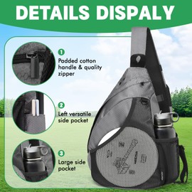 MOYAQI Disc Golf Bag with Retriever Holder and Storage Pockets, Disc Golf Backpack with 8-10 Disc Capacity, Padded Adjustable Strap and Back Panel, Lightweight and Durable (Light Grey)