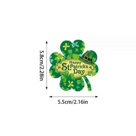 LINXI St. Patrick's Day Gift Tags, 60 Pcs Paper Labels for Irish Holiday DIY Craft, 6 Designs with Jute String Included