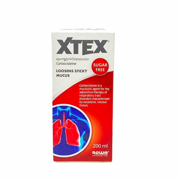 Rowa Xtex Carbocisteine 250mg/5ml Oral Solution Sugar Free 200ml