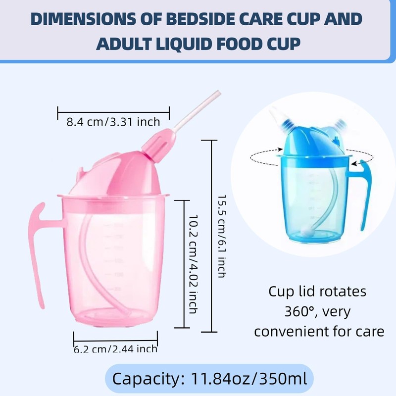 UKYCEORA Leak-proof Straw Cup, Suitable for the Elderly, Bedridden Patients,