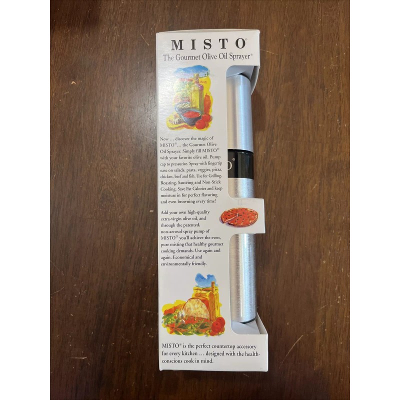 MISTO Gourmet Olive Oil Pump Sprayer NIB Brushed Aluminum