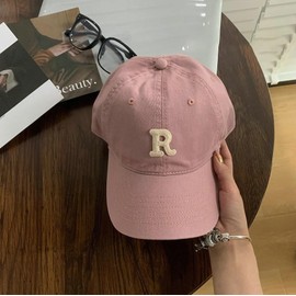 BrightGlow Baseball Cap Men Women R Alphabet Embroidery Baseball Cap Cotton Classic Baseball Cap Adjustable Sports Hat Sun Hat Unisex Baseball Hat for Sports Hiking, fuchsia, Unit size