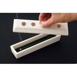 Seto Pottery Co., Ltd. Incense Incense Case, White, Approx. 2.0 x 7.2 inches (5 x 18.3 x 18.3 x 16.5 x 5.5 cm), Setoyaki, Incense Case for Lying