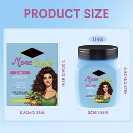 Cream for curly hair, treatment cream and conditioner, for hair, intensive care, moisturising, shining, no rinsing required, for all hair types