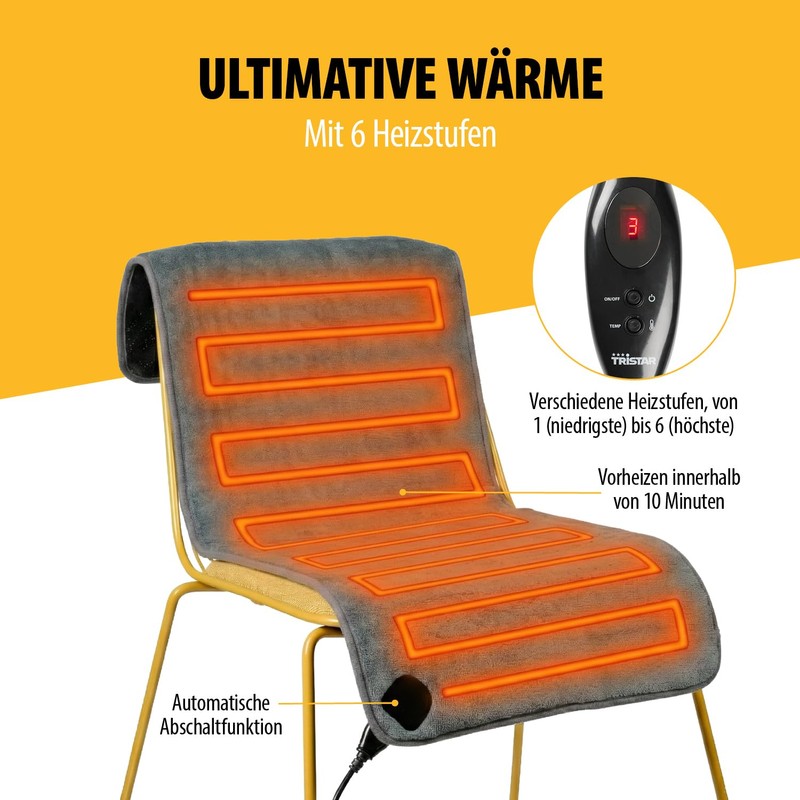 Tristar BW-4772 Electric Chair Cushion - 110 x 40 cm