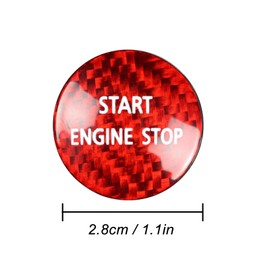 QianBao Compatible with Start Stop Button Cover Carbon Fiber Keyless Car Engine Ignition Switch for Land Rover Discovery 2010 2011 2012 2013 2014 2015 2016 Red