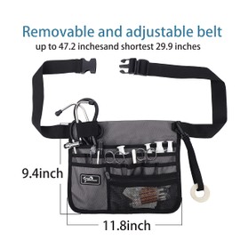YOURUIMEI Nurse Belt Organizer Pouch,Medical Fanny Pack for Nurses,Nurse Fanny Pack with Stethoscope Holder(YRHS-B-Grey)