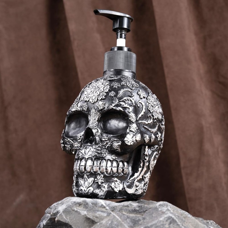 Skull Soap Dispenser with Rust Proof Pump, Refillable Liquid Hand