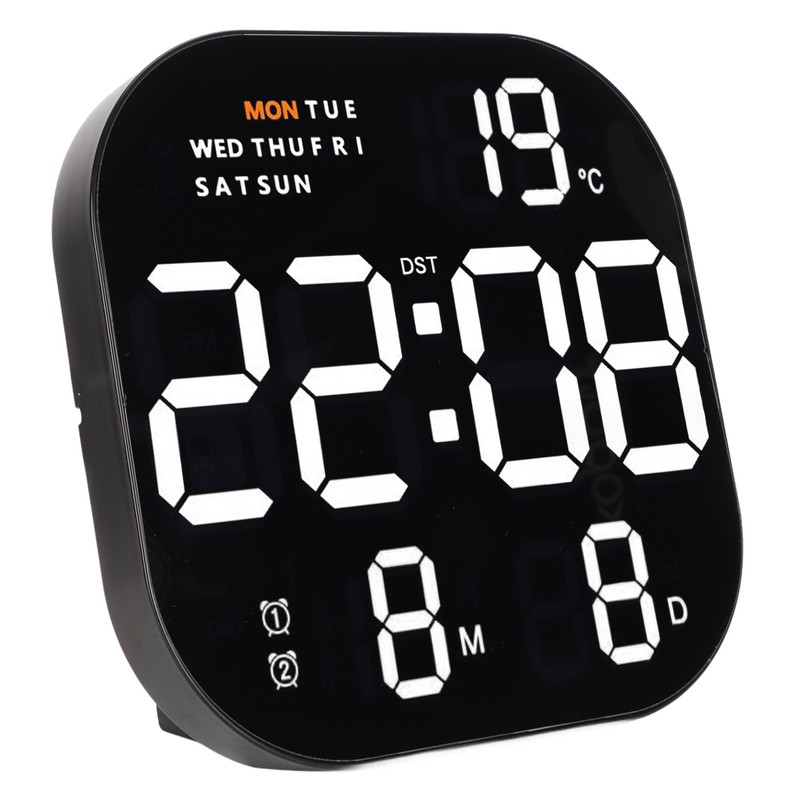 Digital Clock Large Screen LED USB 5V Remote Multifunctional Temperature