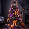 3 Rolls Purple Black Orange Glitter Mesh Wired Ribbon Halloween