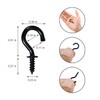 SimautHawk Screw Hooks 30 Pcs 1/2 inch Black Screw in