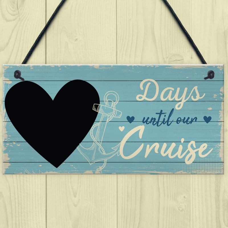 RED OCEAN Holiday Countdown CHALKBOARD Sign Days Until Our Cruise