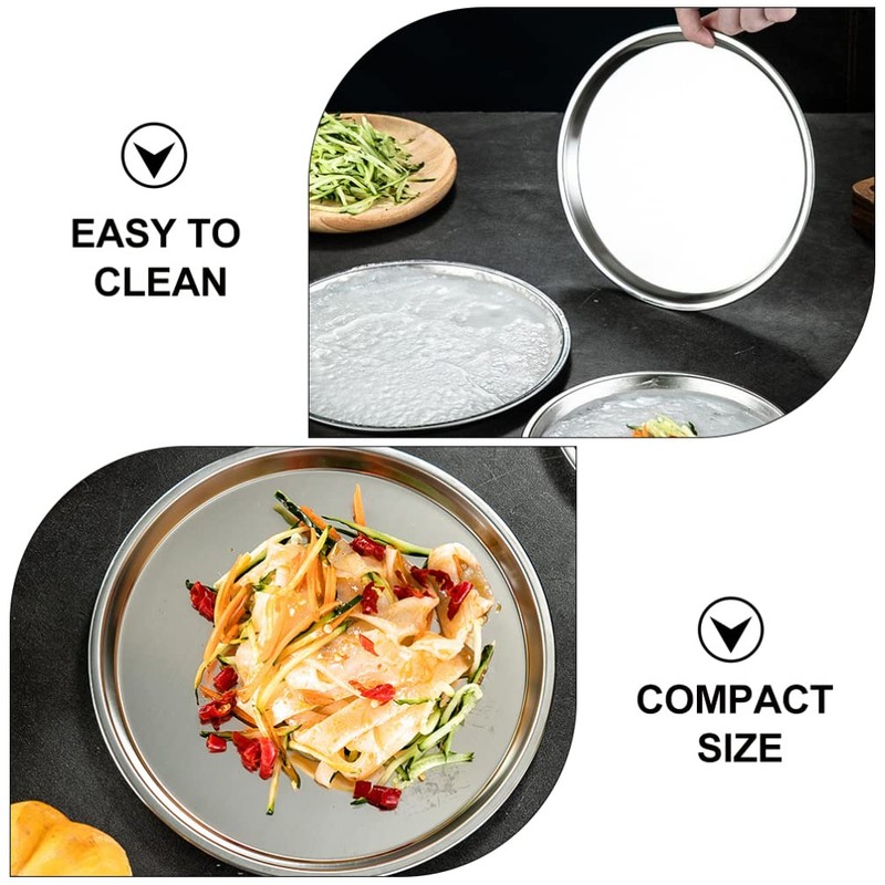 Cabilock Fruit Plate, Stainless Steel Plate, Dinner Plate, Salad Plate,