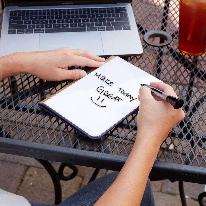 Quartet Portable Glass Dry-Erase Pad, 5" x 8", Closeable Cover,