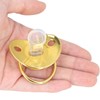 Stylish Gold Letter Infant Pacifier, Portable Silicone Alloy Pacifier with