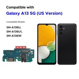 Charging Port Replacement Kit Compatible with Galaxy A13 5G US Version (Not for 4G Version), SM-A136U, SM-A136U1, SM-A136W Dock Board USB-C Connector, with Instruction Manual, Toolkit