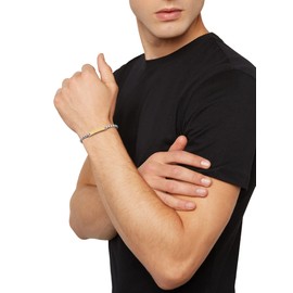 Breil TJ3220 TAG & CROSS Men's Stainless Steel Bracelet with Zirconia in Silver/Gold with Lobster Clasp Length: 22 cm, Stainless Steel, Cubic Zirconia