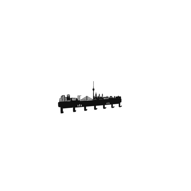 steland metallmanufaktur® Düsseldorf Skyline Steel Key Holder, Key Rack and