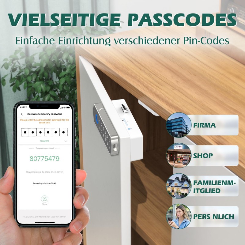 Eseesmart RFID Fingerprint Smart Lock, No Drilling Digital Electronic Biometric