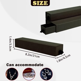 Nsmykhg Jewelry Gift Box,24 Pack Luxury Jewelry Gift Box Velvet-Lined,Drawer Style Gift Box,Luxury Organizer for Necklace & Bracelet, 8.3x1.8x1.4 Inches (Coffee), JV-DRAWERGIFTBOX24