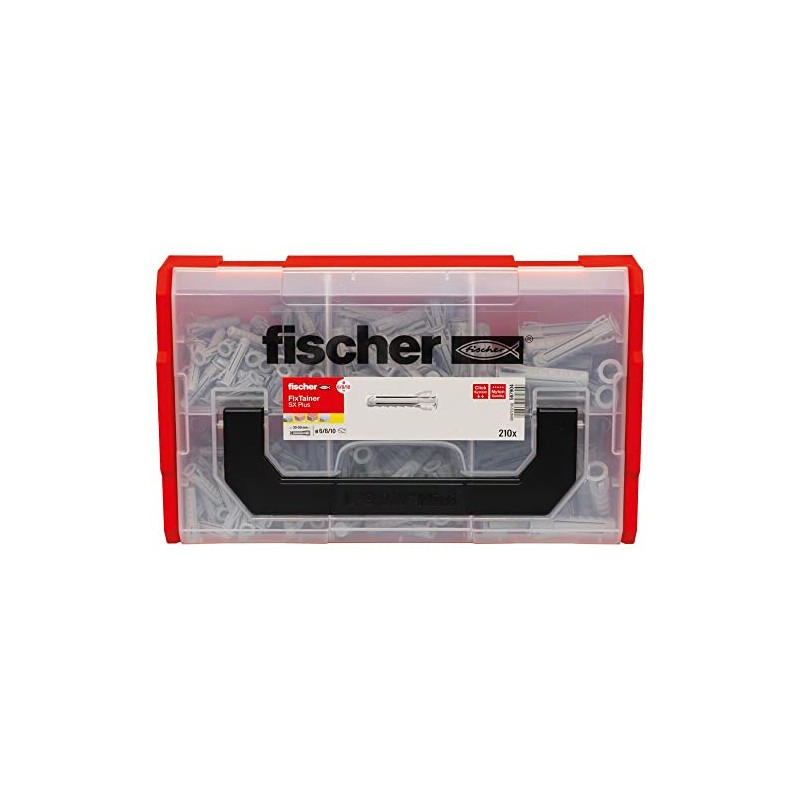 fischer FixTainer SX-Plus Dowel Box, Dowel Set with 210 Dowels