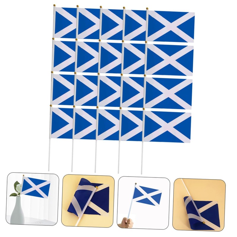 BIUDECO Hand Waving Scottish Flags 20pcs Mini Flags for Sports