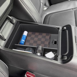 PIMCAR Compatible with 2022+ Hyundai Tucson Limited & 2022+ Santa Cruz Center Console Organizer ABS Plastic Material Armrest Box Insert Tray Accessories (Not for Santa Cruz Limited)-Black