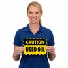 Anobell Caution Used Oil Labels - 20 Pack 7"x5" Adhesive