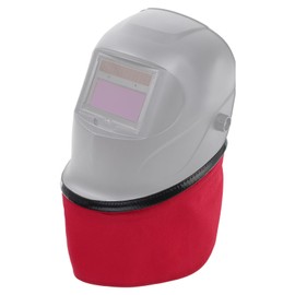 sourcing map Welding Helmet Bib FR Cotton Split Wrap-Around Helmet Bib Neck Protector Cover Welding Hood Accessories with Press Fit Seal for Most Welding Helmets, Red