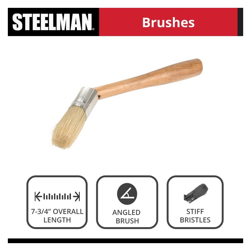 Steelman Euro Lube Angled Applicator Brush with Stiff Bristles for