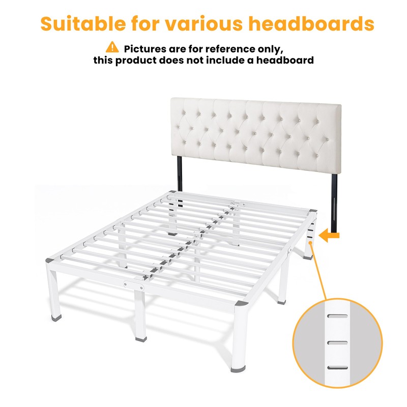 14 Inch Full Bed Frame, Metal Platform Bed Frame with