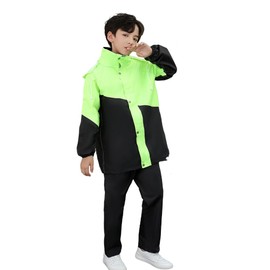 LJZM Kids Raincoat, Top and Bottom Separate, Children, Rain Suit, Compatible with School Bags, Rain Gear, Kappa, Rainwear, Juniors, Boys, Girls, Unisex, Rainy Season Protection, Kindergarten, School,