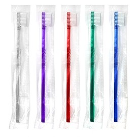 Clear Adult Soft Toothbrush Assorted Colors ( 5 in Pack )