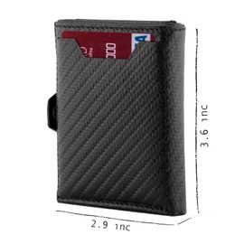 TRUSADOR Verona Leather Wallets for Men & Women Trifold Slim Front Pocket Rfid Wallet (Carbon, Card Holder)