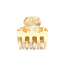 QinGoo Small Mini Yellow Cellulose Acetate Hair Clip Beautiful Hair Clip Women's Hair Accessories Headdress Elegant Hair Accessory 1 Piece (3.9 cm x 3.4 cm, Yellow)