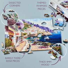 Wentworth Jigsaw Puzzle - Amalfi Afternoon - 250 Pieces - For Adults - Shaped Puzzle Pieces & Themed Whimsies - Great for a Gift