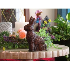 HC Faux Chocolate Easter Bunny Spring Decor 5" Resin Rabbit Figurine
