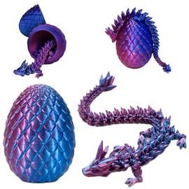 AHEJIOO 3D Printed Moving Dragon Toy, Easter Surprise Egg, 3D Printed Dragon Egg, 3D Dragon, Dragon Figures, Dragon Egg with Dragon, Dragon Egg, for Cars, Offices, Homes
