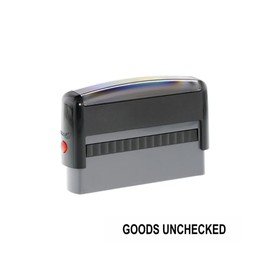 Goods Unchecked Stamp – Self Inking Black Ink Stamper – 67 x 8mm