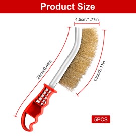 Brass Brush Grill Pack of 5 Barbecue Brush Brass Multi-Purpose Brass Wire Brush Grill Wire Brush Brass Steel Brush for Cleaning Weld Slag and Rust and Grill Residues