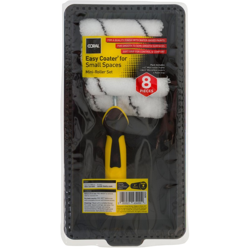 Coral 43400 Easy Coater Paint Mini Roller Kit with Microfibre